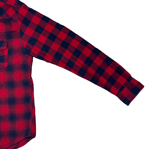Lucky Brand California Fit Red Multi Plaid Flannel - Picture 6 of 9